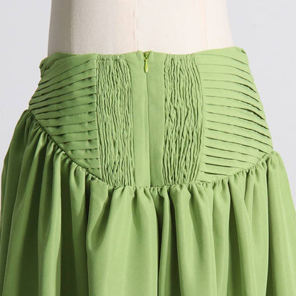 SET083 Sultry Wrap-Top & Pleated Skirt Ensemble