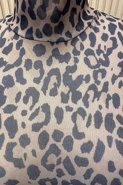 T289-5914-Karen Pretty Animal Print Mesh Bodysuit