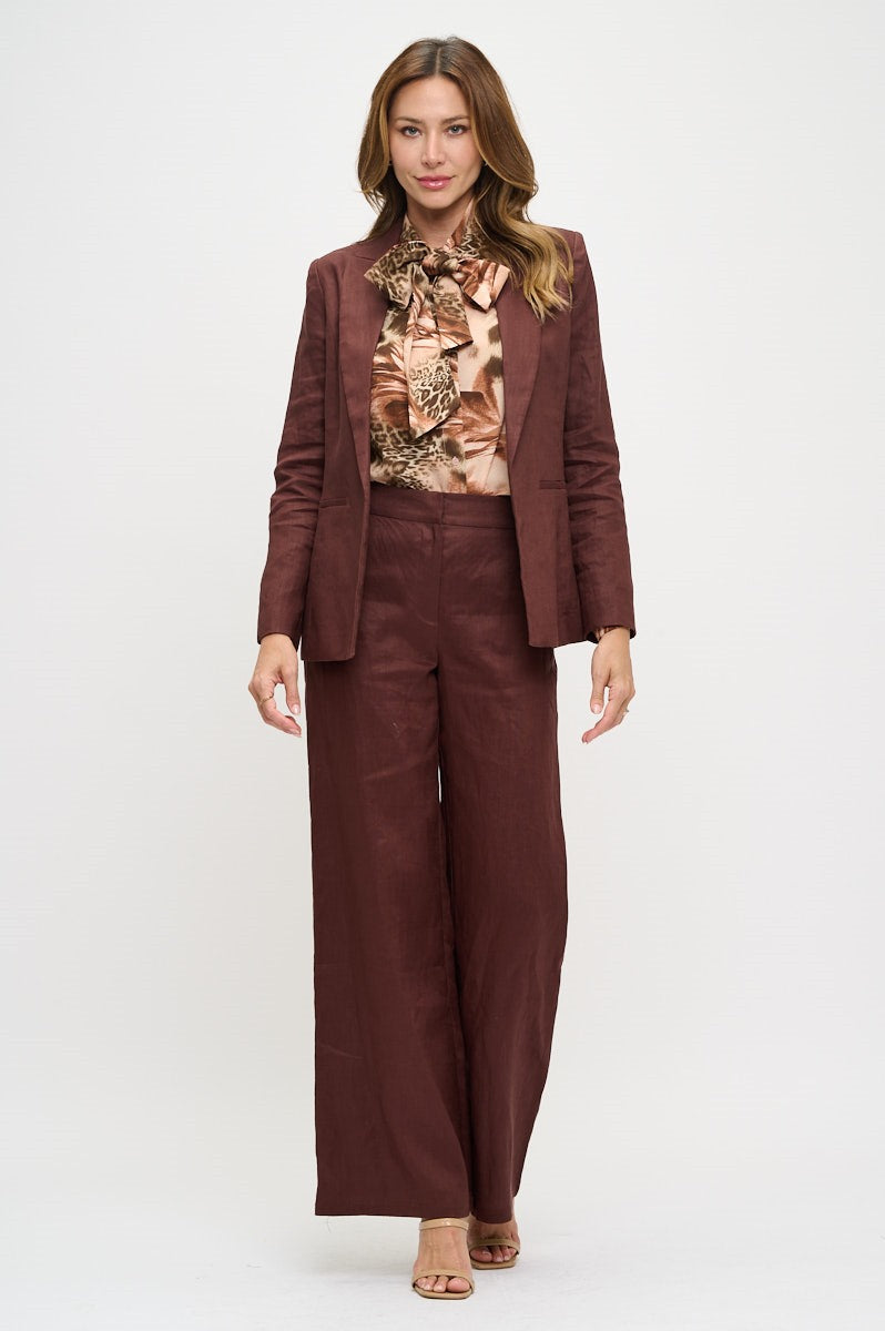 Linen 2 PCS Suit Blazer and Pants