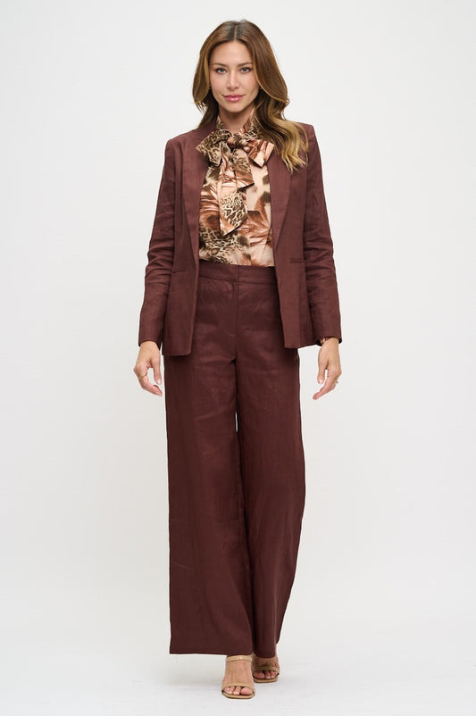 Linen 2 PCS Suit Blazer and Pants