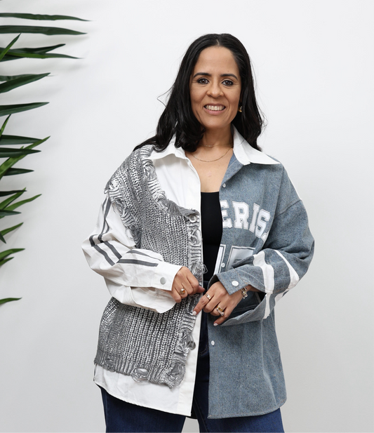 Paola Doble Contrast Oversized Top