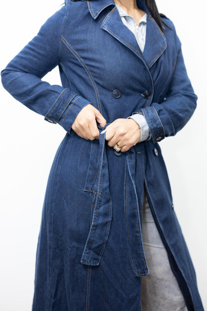 Power Denim Trench Coat