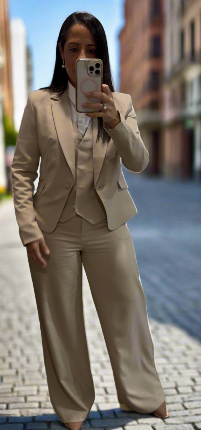 Mariela jacket pants and Vest Set 3Pcs