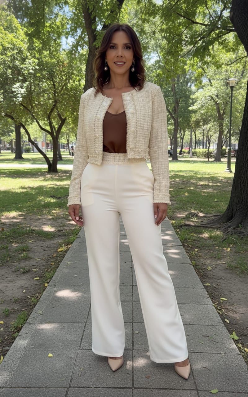 Ivory Essence Tweed 2-Piece Set