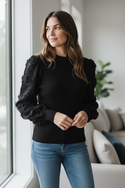 Bloom Textured Sleeve Top