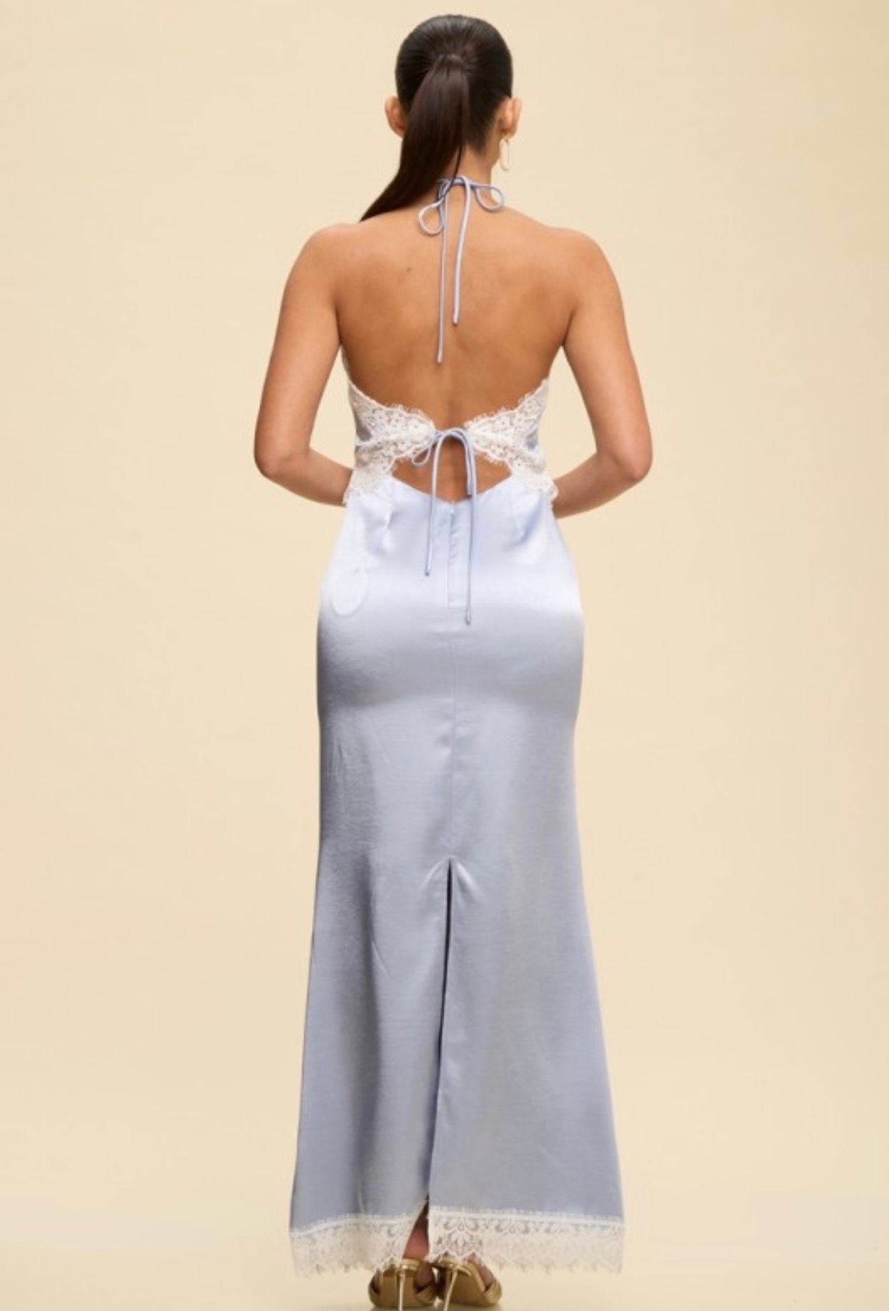 Celestia Lace Satin Gown