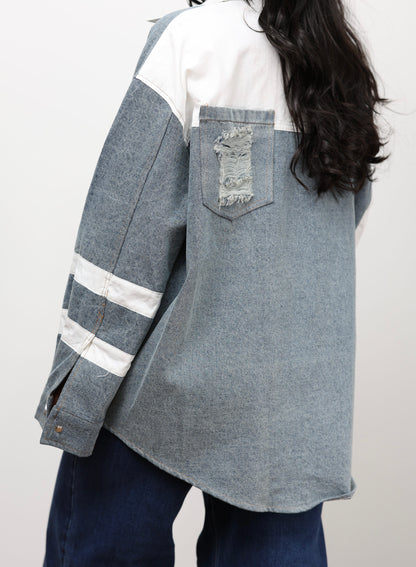 Paola Doble Contrast Oversized Top