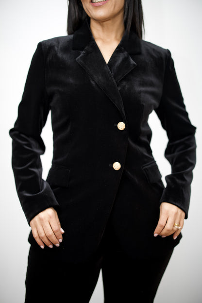 Midnight Asymmetrical Velvet Elegance Set