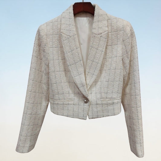 Luxe Paris Cropped Tweed Blazer