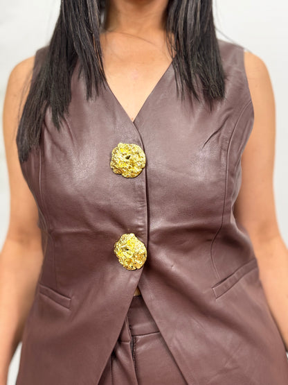 Luxe Faux Leather vest Set