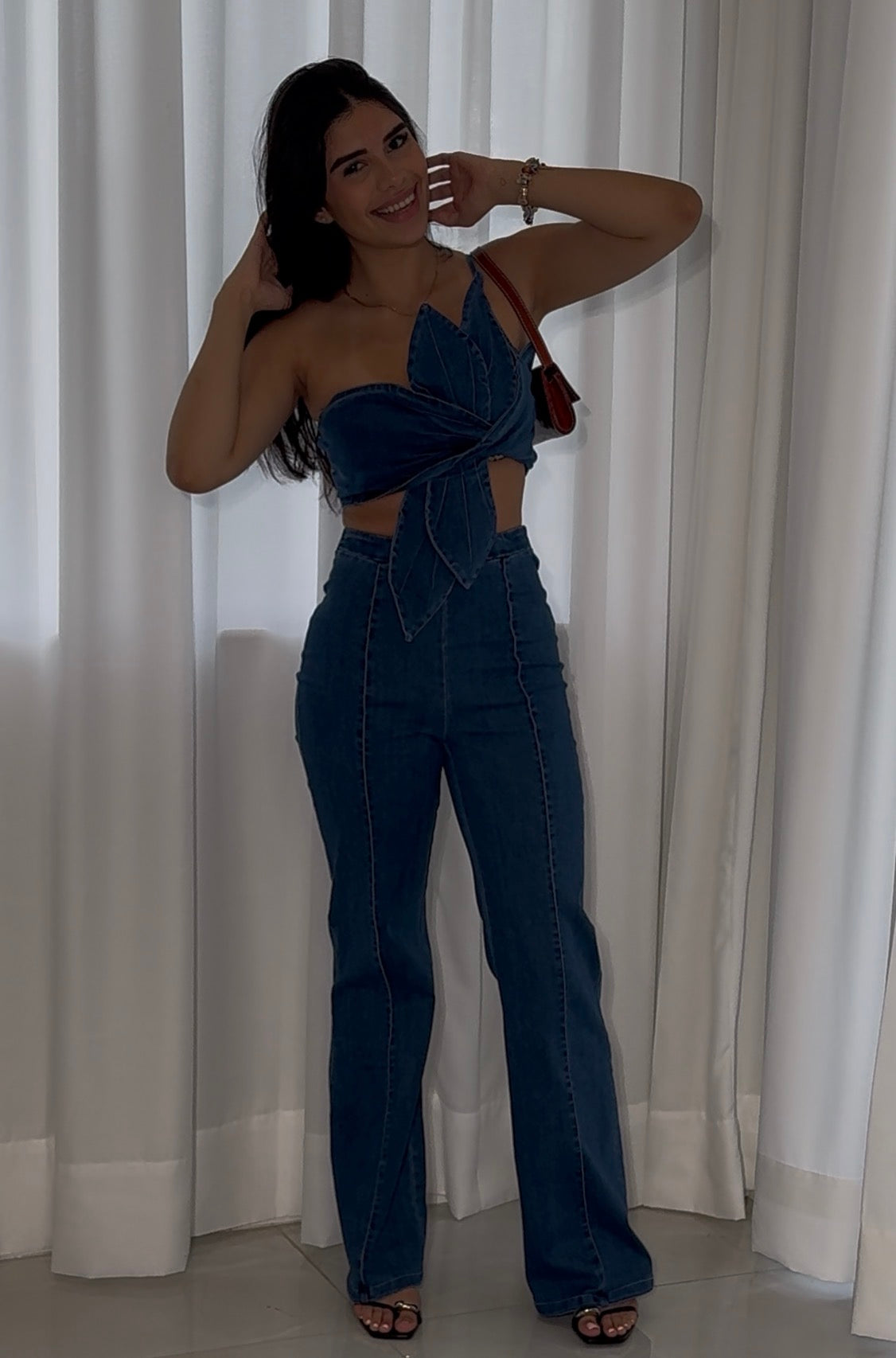 Conjunto de flores lilas