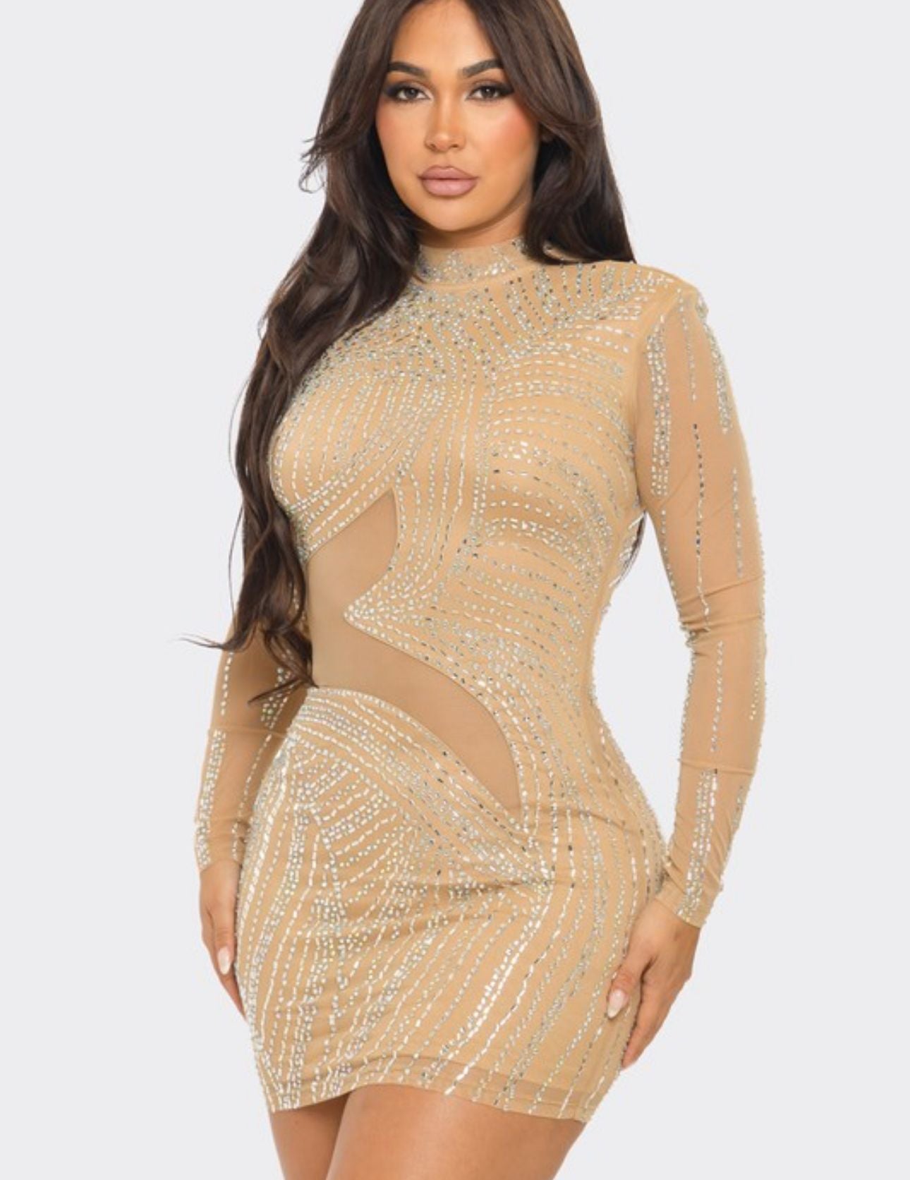 Aurora Luxe Crystal Bodycon Dress