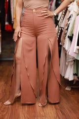 Ruffle Open Side Pants