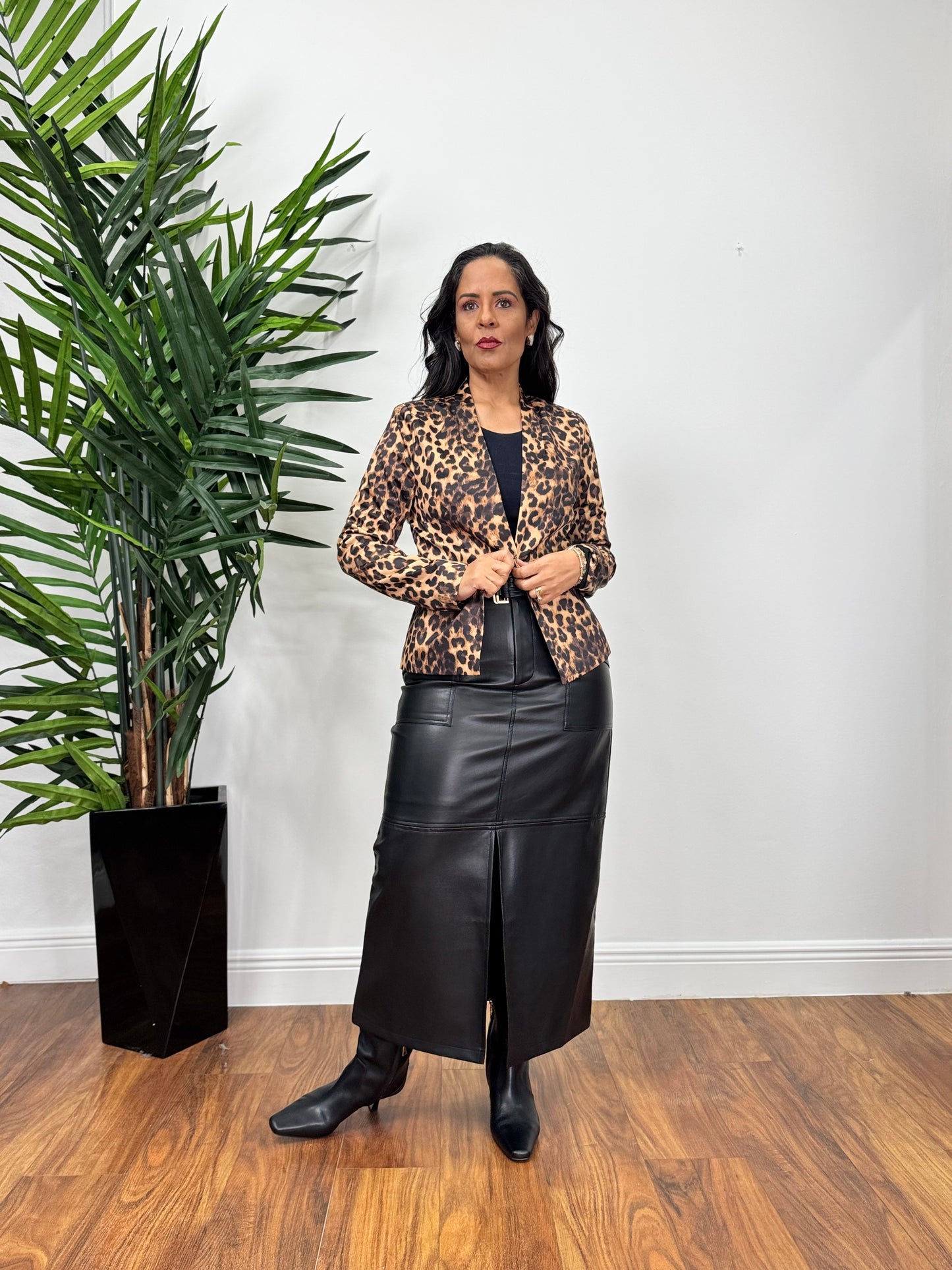 Iris Leopard Print Long Sleeve Jacket