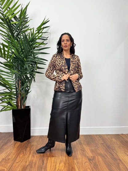 Iris Leopard Print Long Sleeve Jacket