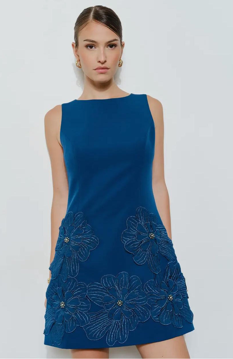 Ariana Floral Embellished Mini Dress