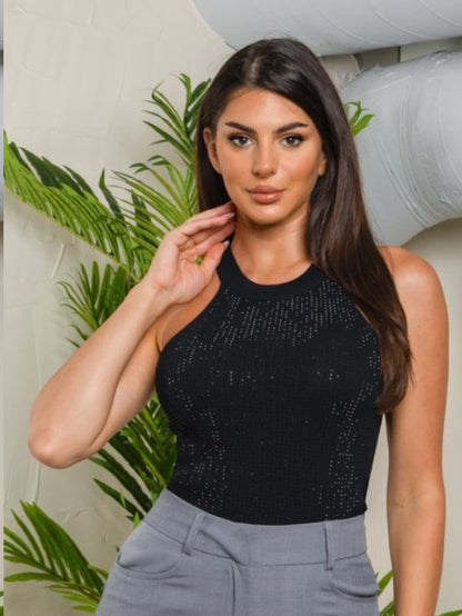 Lily Sparkle Knit Halter Top