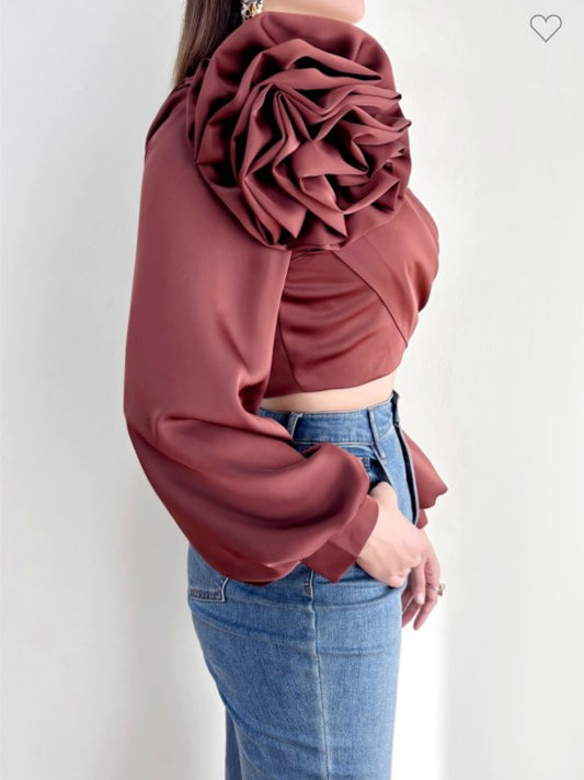 Rosette Luxe Satin Top