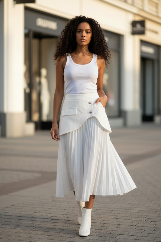 Sienna Peplum Pleated Skirt