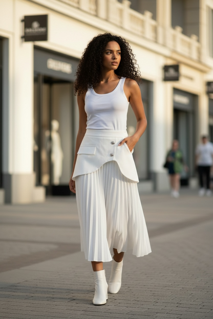 Sienna Peplum Pleated Skirt