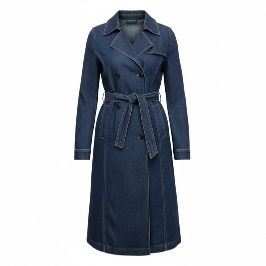 Power Denim Trench Coat