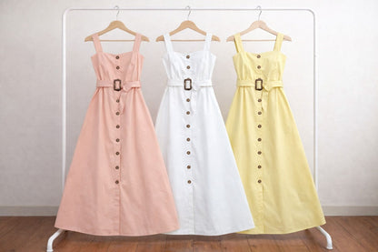 Celeste Poise Belted Midi Dress