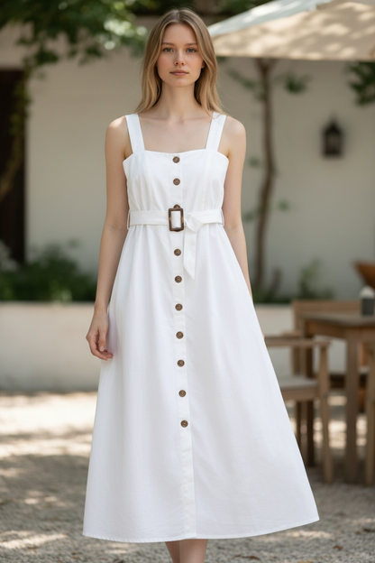 Celeste Poise Belted Midi Dress