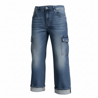 Cuff Cargo WIDE LEG JEANS