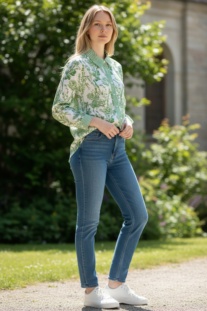 Verdant Élysée Botanical Blouse