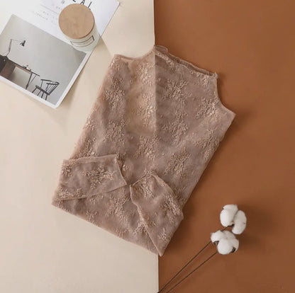 Mercedita Lace Sheer Mesh Top Collection