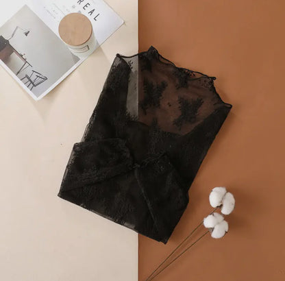 Mercedita Lace Sheer Mesh Top Collection