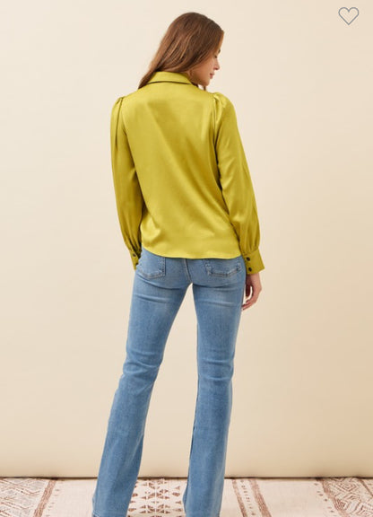 Rafaela Textured Satin Blouse with Bow