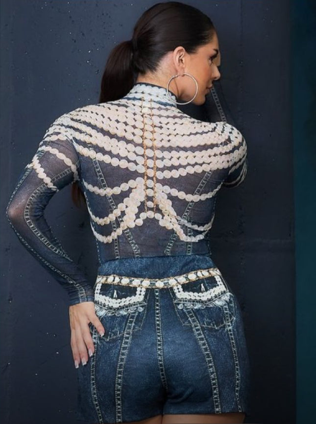 Suleika Bodysuit and Skort Set