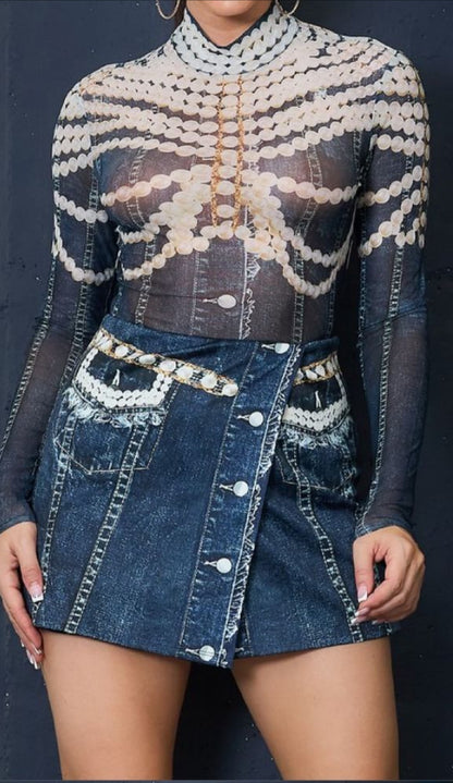 Suleika Bodysuit and Skort Set
