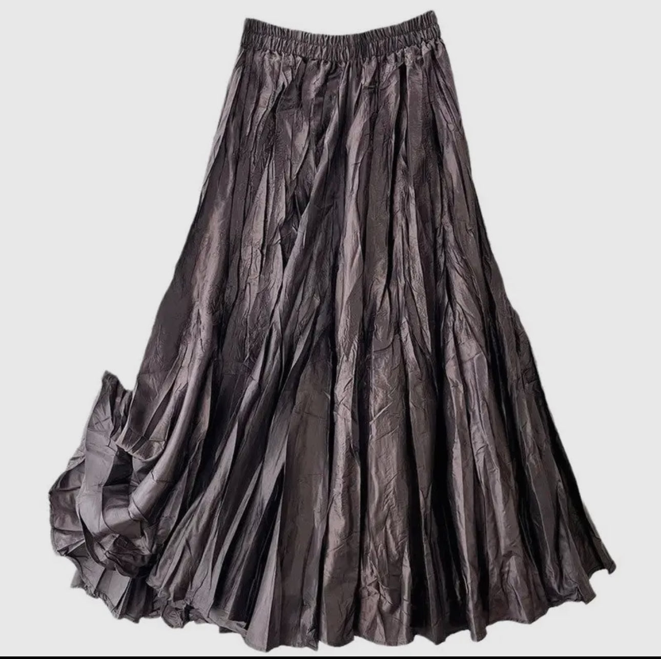 Vicky Vintage Pleated Maxi Skirt with Flare
