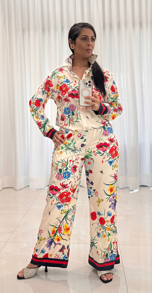 Colorful Set Long Pants & Shirt Top