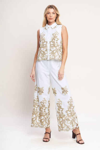 A solid woven pant - IP9092T
