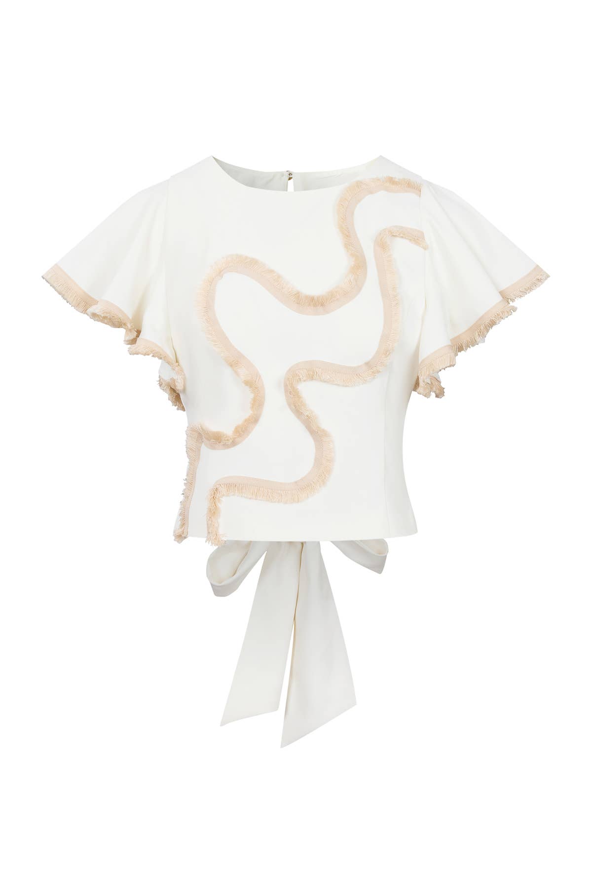 Woven Short Sleeve Top with Ruffle Detail