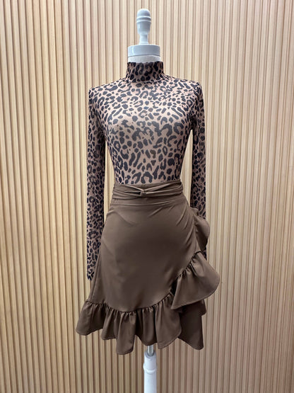 T289-5914-Karen Pretty Animal Print Mesh Bodysuit