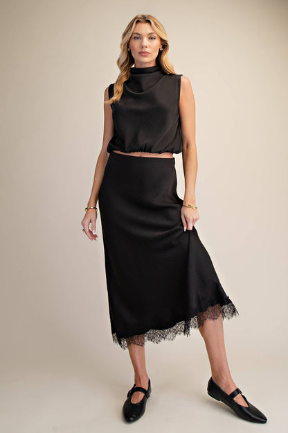 Draping High-Neck Sleeveless Top