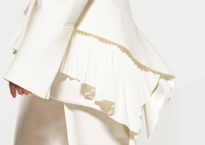 YOHAN Elegant Pleated Hem Jacket - Spring/Autumn Chic