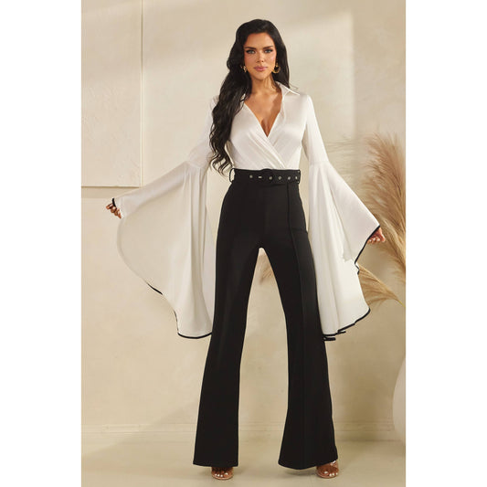 DRAMATIC LONG SLEEVE JUMPSUIT