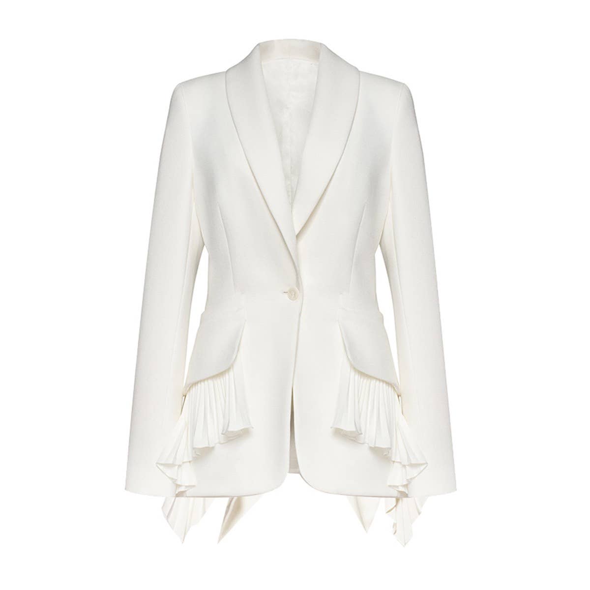 YOHAN Elegant Pleated Hem Jacket - Spring/Autumn Chic