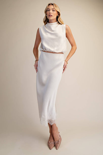 Draping High-Neck Sleeveless Top