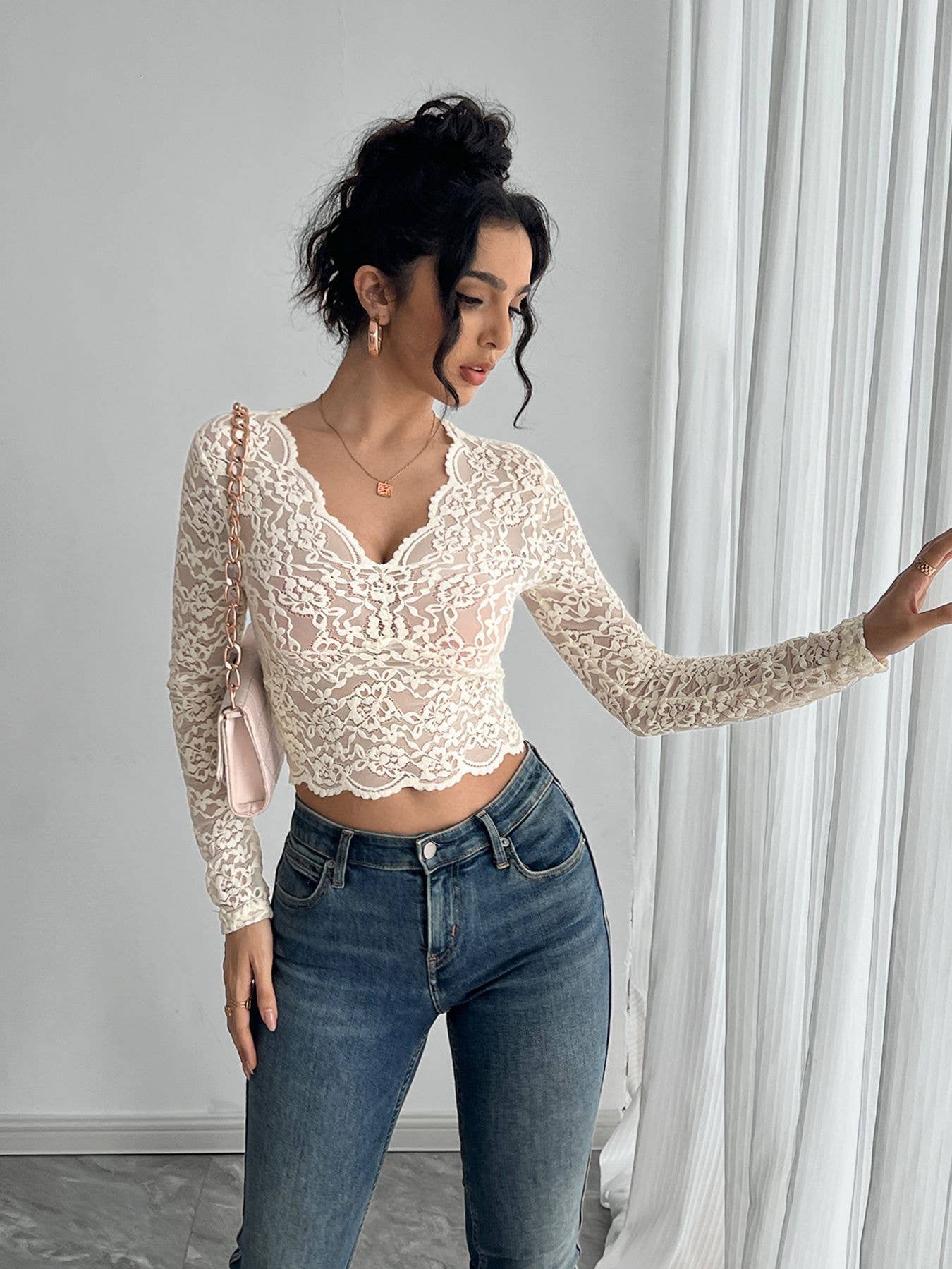 Lace V-Neck Top