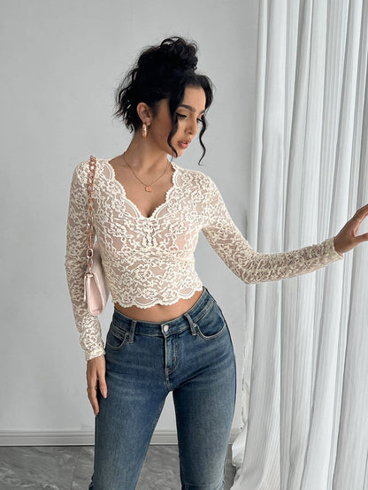 Lace V-Neck Top