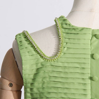 SET083 Sultry Wrap-Top & Pleated Skirt Ensemble