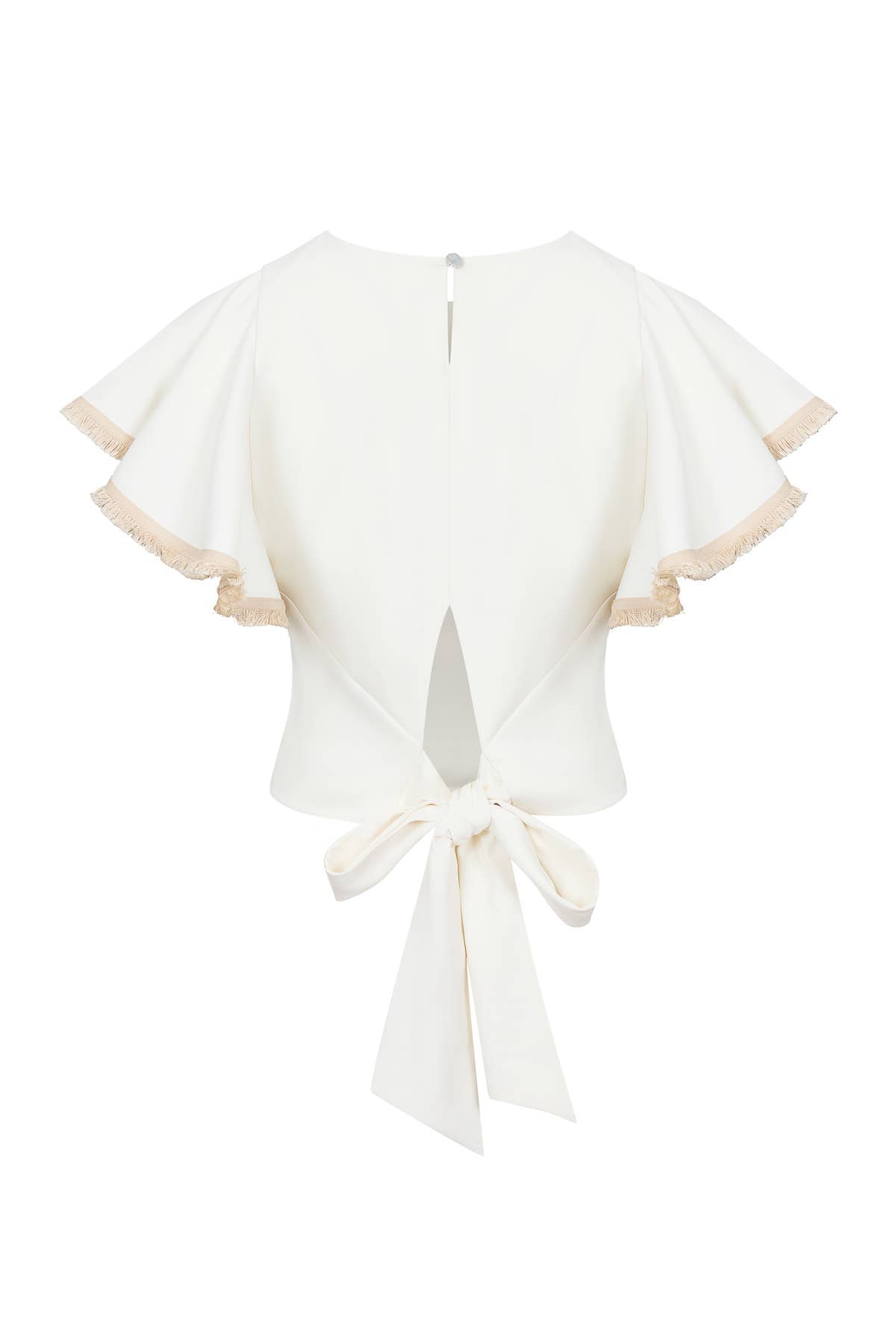 Woven Short Sleeve Top with Ruffle Detail