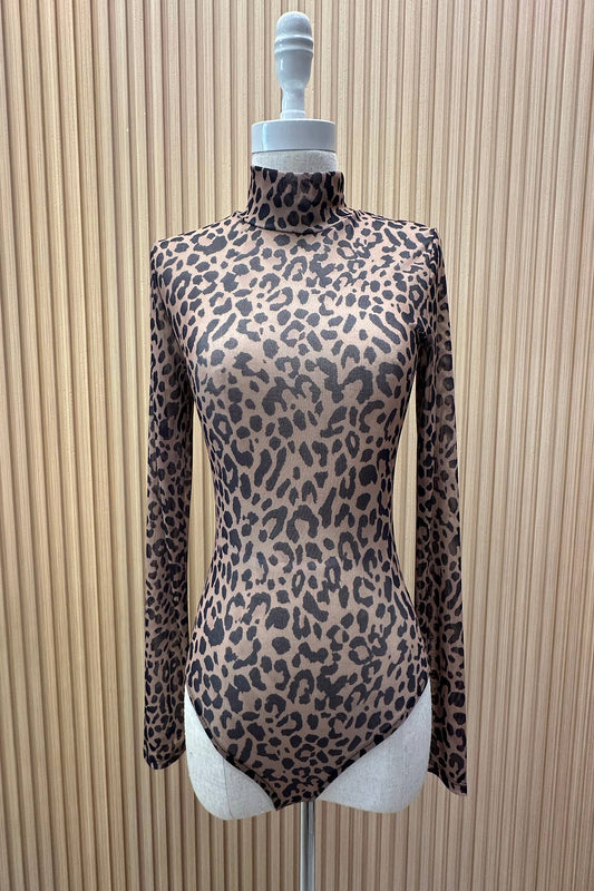 Animal Print Mesh Bodysuit