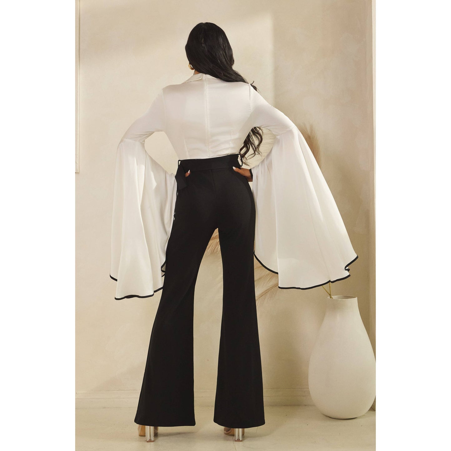 DRAMATIC LONG SLEEVE JUMPSUIT